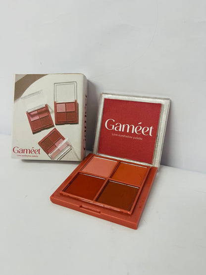 Gameet Eyeshadow Quads Blendable Glitter Matte Eyeshadow Palette,Nude Champagne Gold Orange Dark Coffee Sparkly Four Eyeshadow Palette Makeup,Everyday Nature Long-Lasting Waterproof Women Girls Eyeshadow 