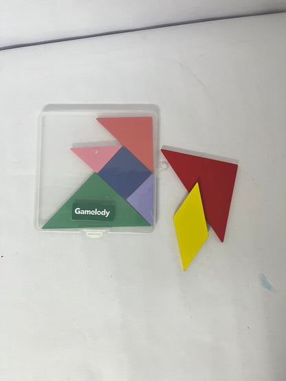 Gamelody Toy construction blocks Syhood Tangrams Puzzles for Students Party Favors Wooden Tangram Pattern Blocks Brain Logic Blocks for Manipulatives Games Educational Gifts and Party Favors(Classic)
