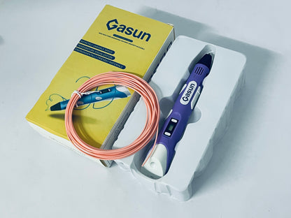 Gasun 3D Printing Pen with Display - Includes 3D Pen, 1 Starter Colors, Stencil Book + Project Guide, and Charger