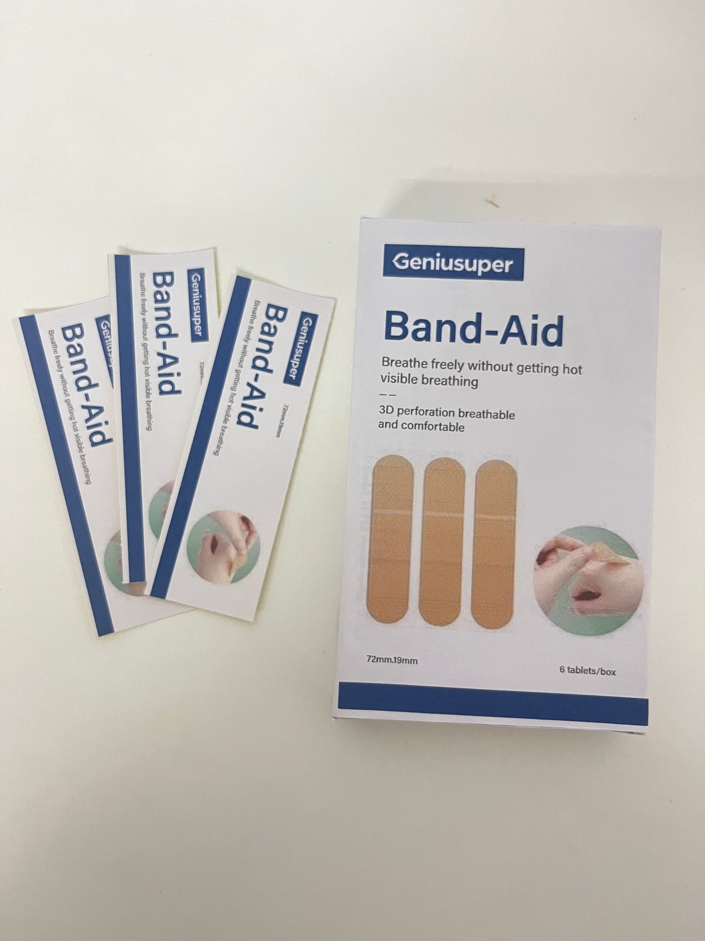 Geniusuper Adhesive bandages Breathable Band-Aid 3D Perforated Comfortable & Skin-Friendly A Considerate Guardian for Daily Small Wounds