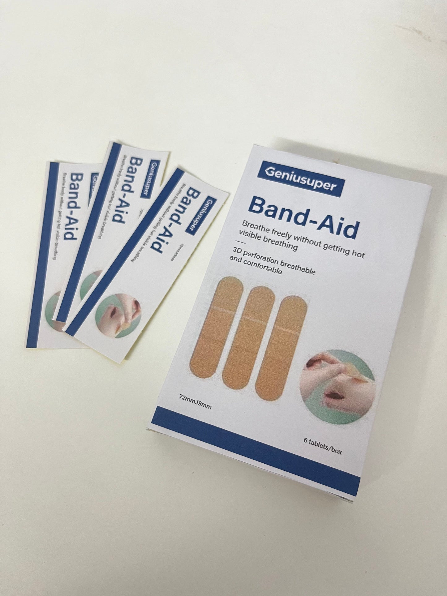 Geniusuper Adhesive bandages Breathable Band-Aid 3D Perforated Comfortable & Skin-Friendly A Considerate Guardian for Daily Small Wounds