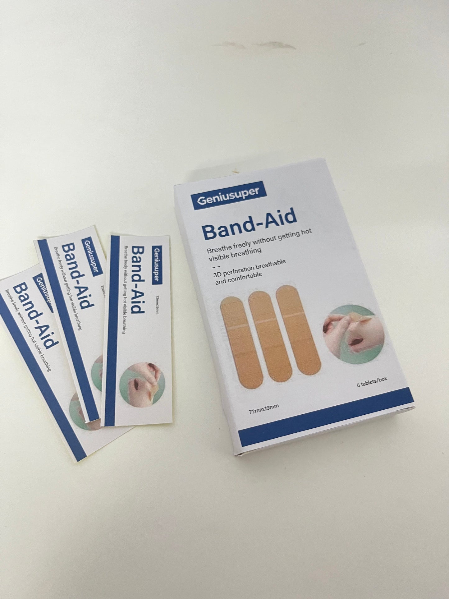 Geniusuper Adhesive bandages Breathable Band-Aid 3D Perforated Comfortable & Skin-Friendly A Considerate Guardian for Daily Small Wounds