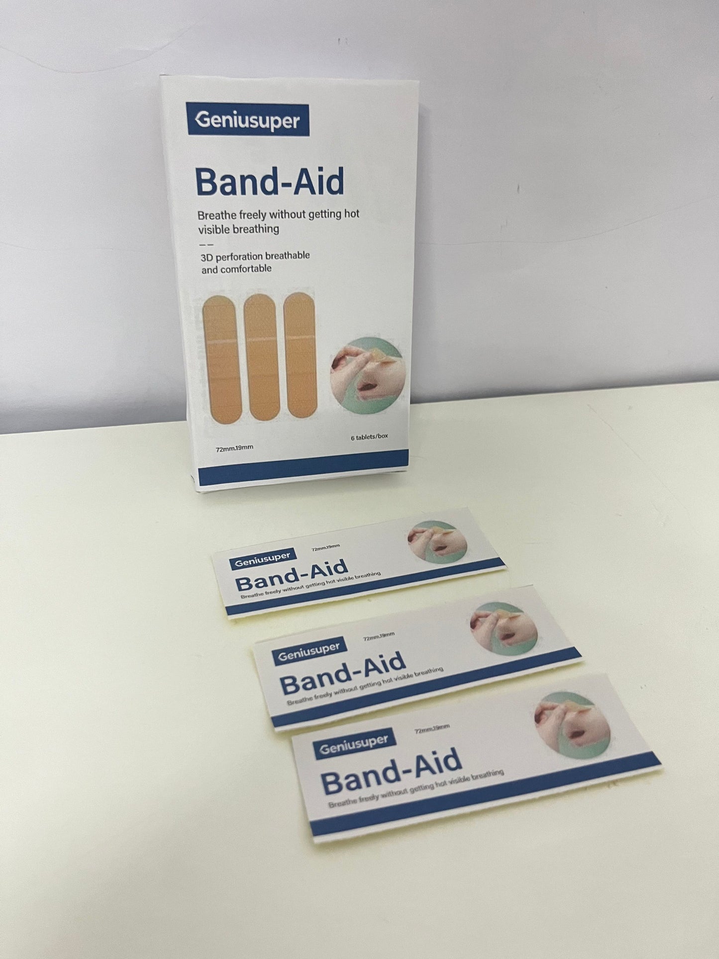 Geniusuper Adhesive bandages Breathable Band-Aid 3D Perforated Comfortable & Skin-Friendly A Considerate Guardian for Daily Small Wounds