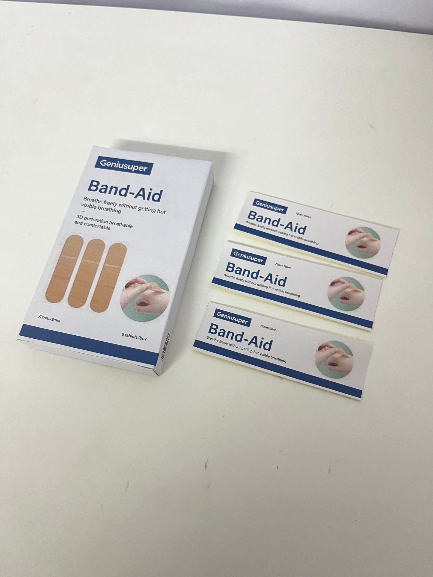 Geniusuper Adhesive bandages Breathable Band-Aid 3D Perforated Comfortable & Skin-Friendly A Considerate Guardian for Daily Small Wounds