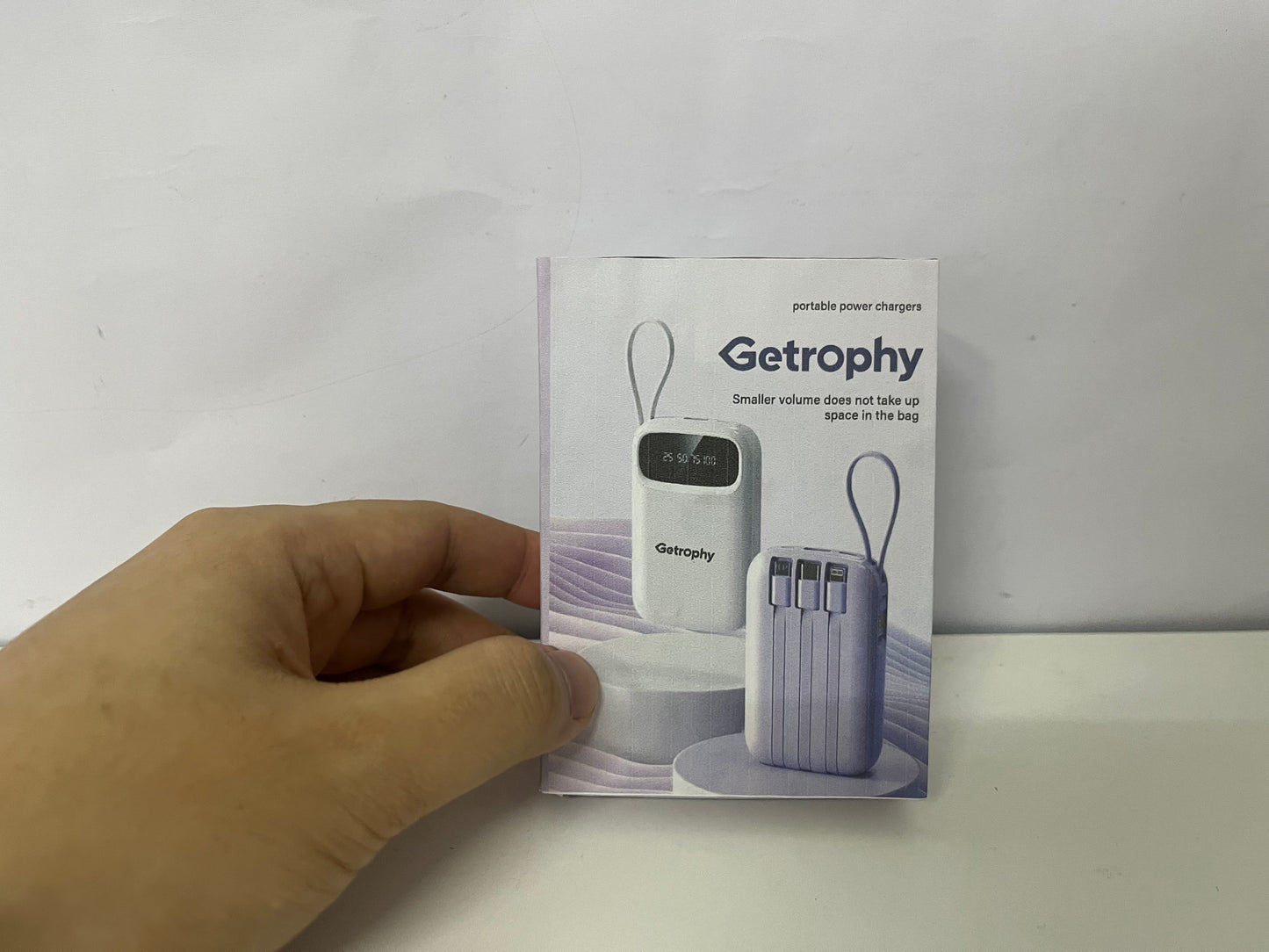 [Getrophy Portable power chargers]-Mini Built-in Cable Power Bank - 5000mAh High Capacity Portable Fast Charging Power Bank