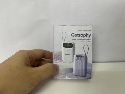 [Getrophy Portable power chargers]-Mini Built-in Cable Power Bank - 5000mAh High Capacity Portable Fast Charging Power Bank