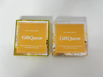 GiftQueen Floral Eyeshadow Palette, Blue & White Flower Design, Matte/Pearl/Shimmer Multi-Textures, Highly Pigmented Long-Lasting Easy to Blend