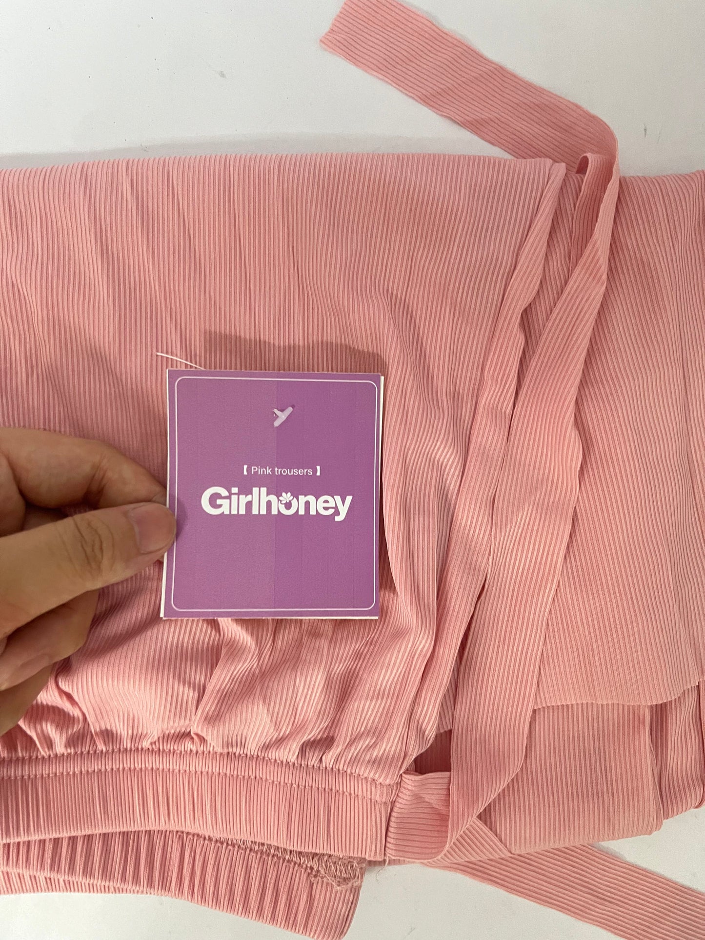 Girlhoney  Womens Wide Leg Pants Drawstring Elastic High Waisted  Pants with Pockets