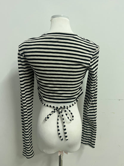 Girlion  Tops as clothing - Ribbed Texture Long-Sleeve Casual Style