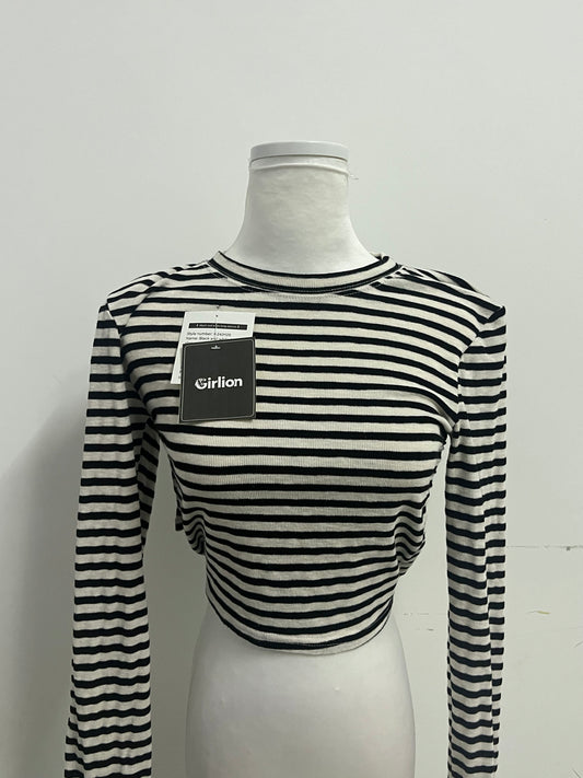 Girlion  Tops as clothing - Ribbed Texture Long-Sleeve Casual Style