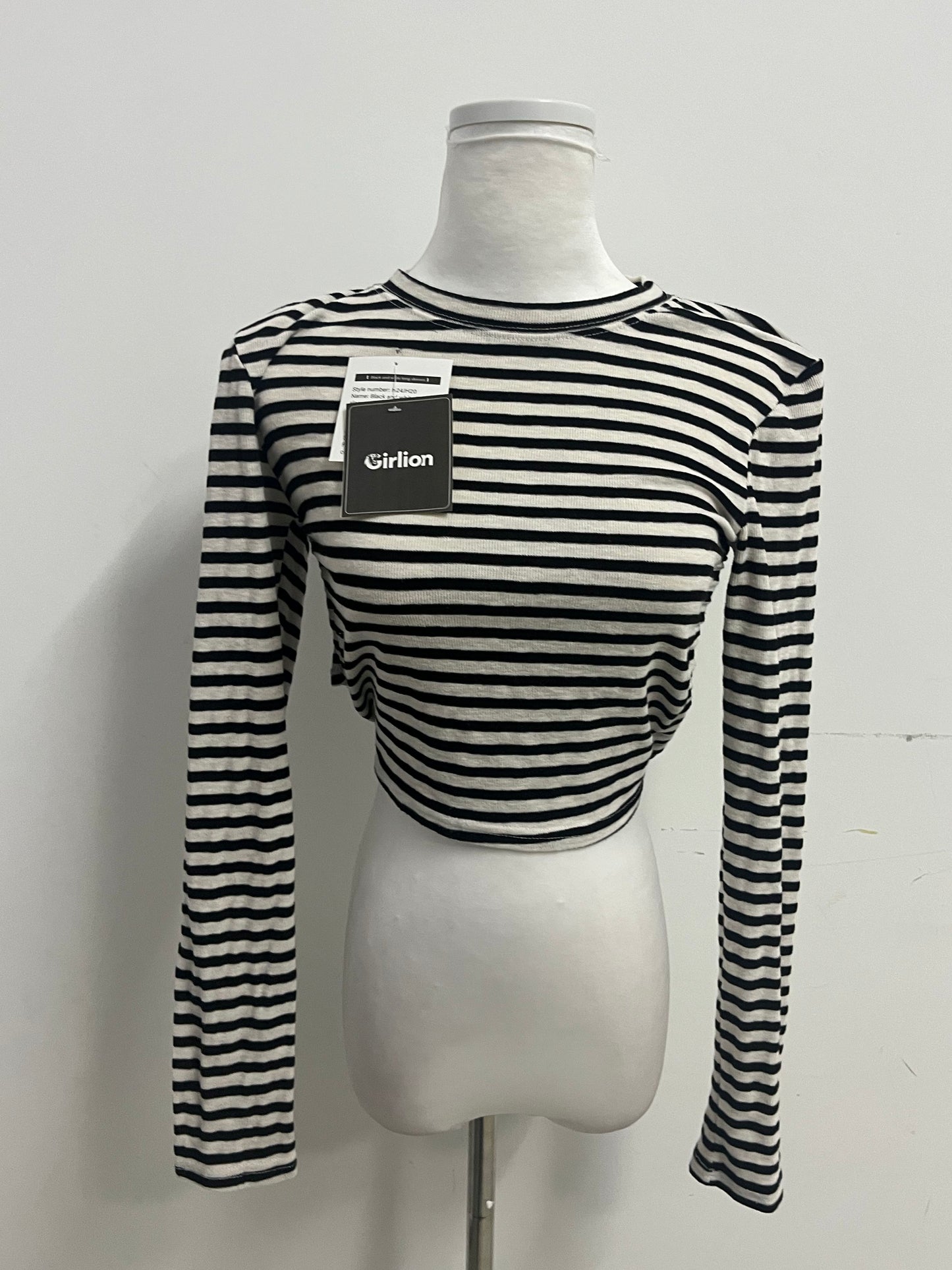 Girlion  Tops as clothing - Ribbed Texture Long-Sleeve Casual Style