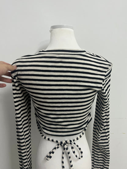 Girlion  Tops as clothing - Ribbed Texture Long-Sleeve Casual Style