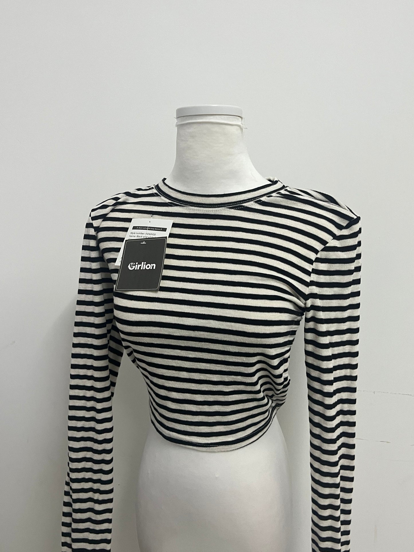 Girlion  Tops as clothing - Ribbed Texture Long-Sleeve Casual Style