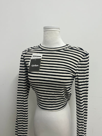 Girlion  Tops as clothing - Ribbed Texture Long-Sleeve Casual Style