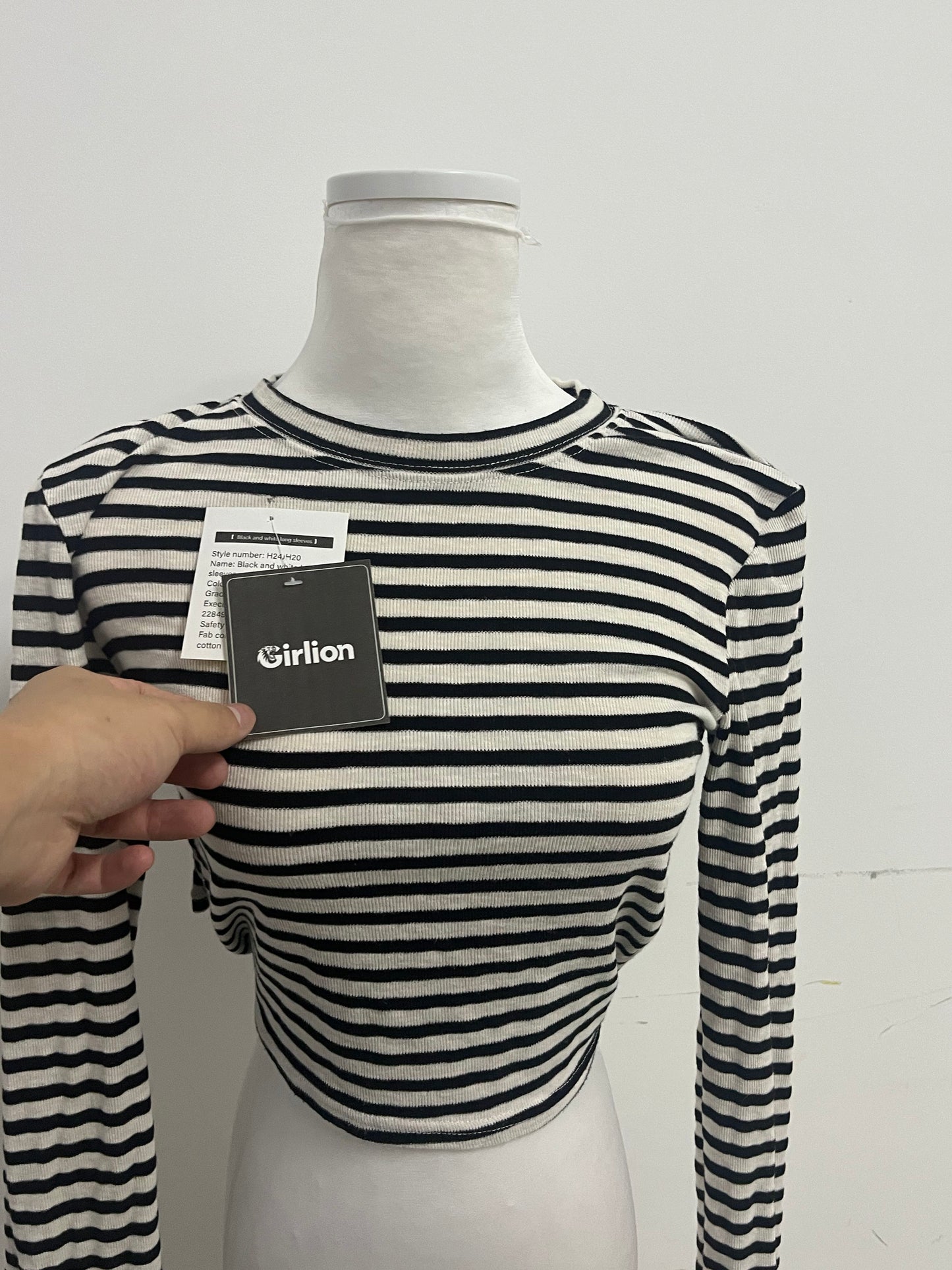 Girlion  Tops as clothing - Ribbed Texture Long-Sleeve Casual Style