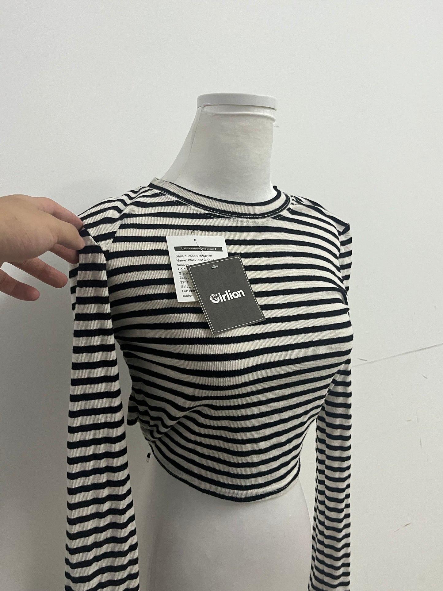 Girlion  Tops as clothing - Ribbed Texture Long-Sleeve Casual Style