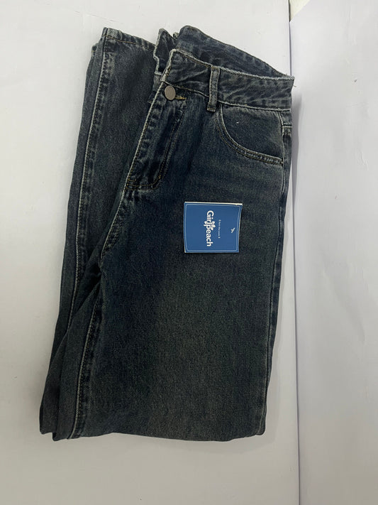 Girlpeach Straight Leg Jeans for Women High Waisted Stretchy Frayed Raw Hem Loose Denim Pants Casual Baggy Jean Trousers