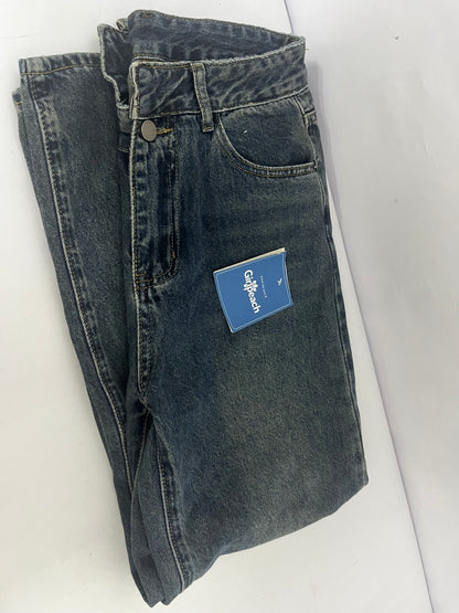Girlpeach Straight Leg Jeans for Women High Waisted Stretchy Frayed Raw Hem Loose Denim Pants Casual Baggy Jean Trousers