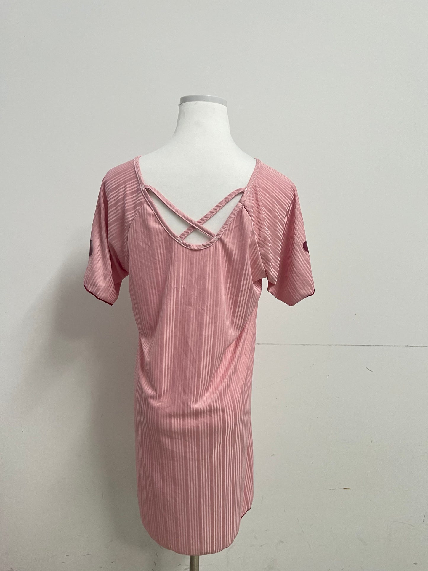 Girltree Womens Nightgown Pleated Sleepwear Short Sleeve Trim Nightshirt Sleepdress