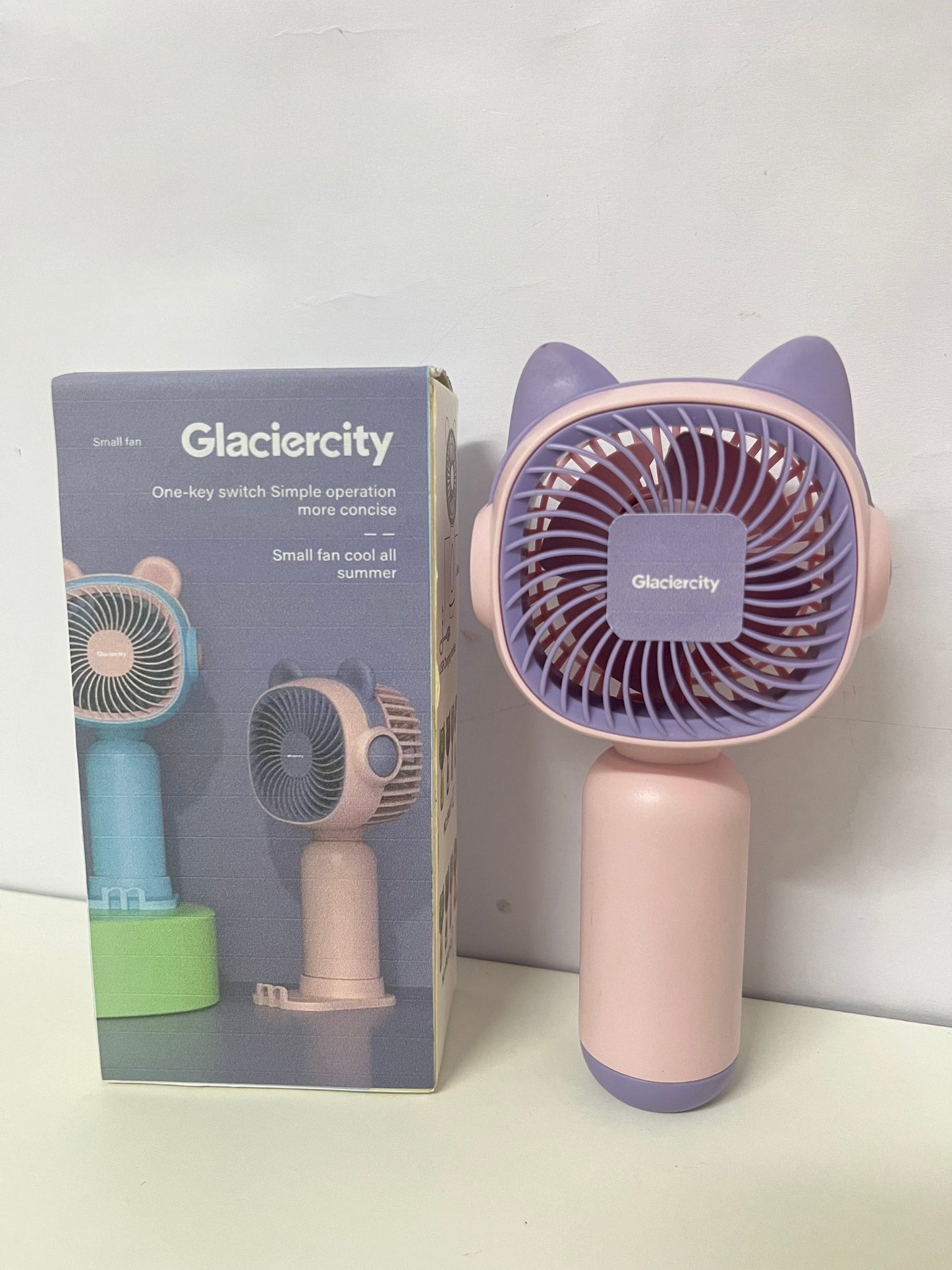 [Glaciercity Electric fans]——Cute Cat Handheld Mini Fan - Portable Rechargeable Fan
