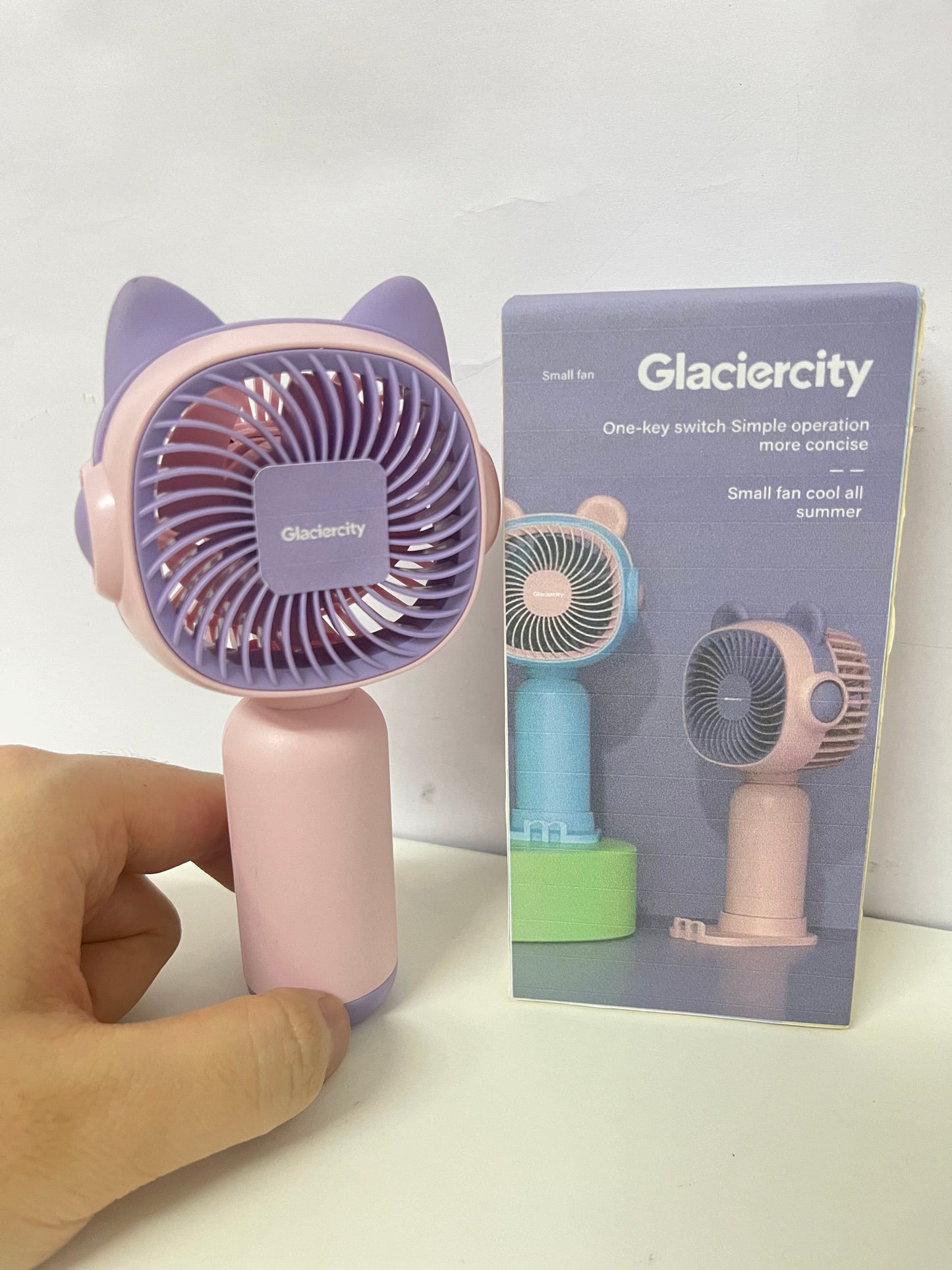 [Glaciercity Electric fans]——Cute Cat Handheld Mini Fan - Portable Rechargeable Fan