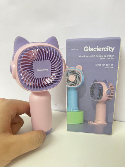 [Glaciercity Electric fans]——Cute Cat Handheld Mini Fan - Portable Rechargeable Fan