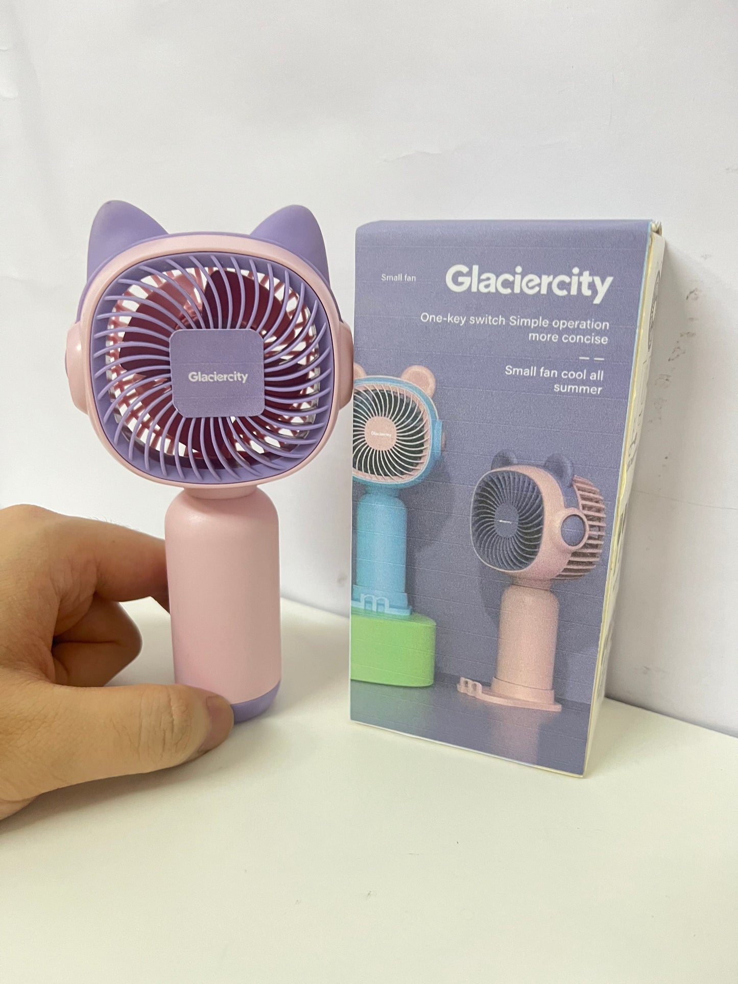 [Glaciercity Electric fans]——Cute Cat Handheld Mini Fan - Portable Rechargeable Fan