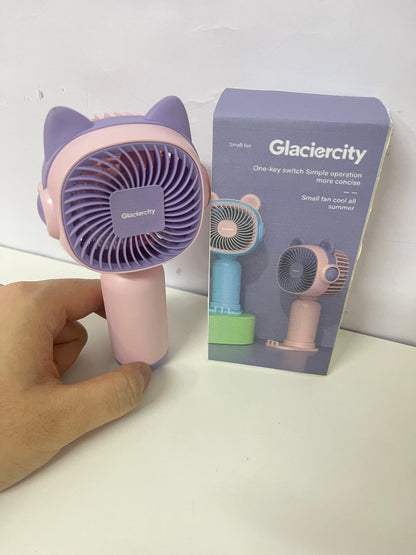 [Glaciercity Electric fans]——Cute Cat Handheld Mini Fan - Portable Rechargeable Fan