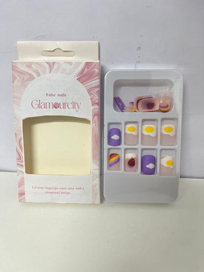 【Glamourcity Playful Breakfast Press-On Nails】—— Effortful, Fun Nail Art in Minutes