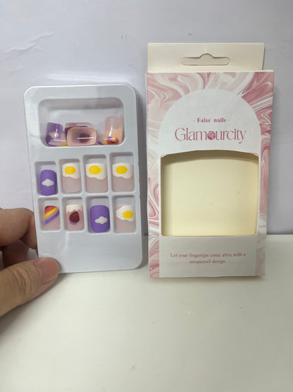 【Glamourcity Playful Breakfast Press-On Nails】—— Effortful, Fun Nail Art in Minutes