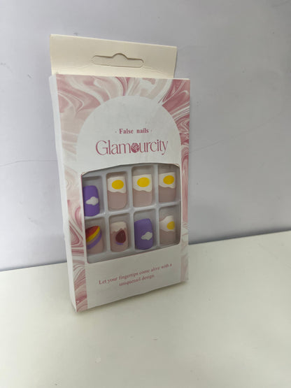 【Glamourcity Playful Breakfast Press-On Nails】—— Effortful, Fun Nail Art in Minutes