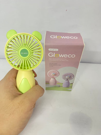 Gloweco Portable Hand held Misting Fan, Small Personal 2000mAh USB Rechargeable Battery Operated Spray Fan Mister with Water Tank Mist Lash 3 Speed Strong Cooling Wind for Travel Office Outdoors,blue