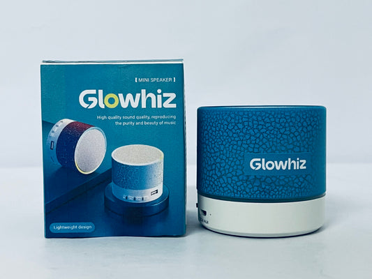 Glowhiz Portable Mini Speaker, Super Bass Stereo Rechargeable Speaker with LED Lights