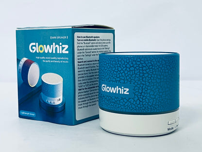 Glowhiz Portable Mini Speaker, Super Bass Stereo Rechargeable Speaker with LED Lights