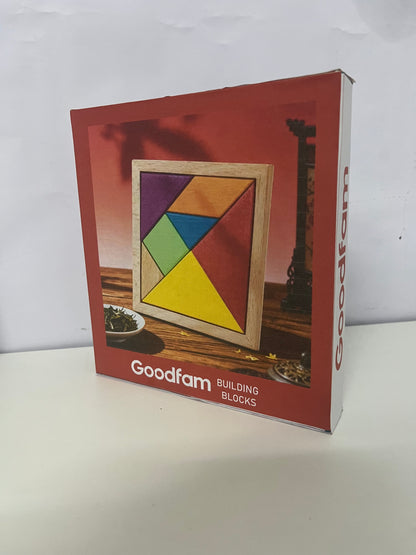 [Goodfam Toy construction blocks]-Wooden Tangram - Educational Puzzle Toy for Kids