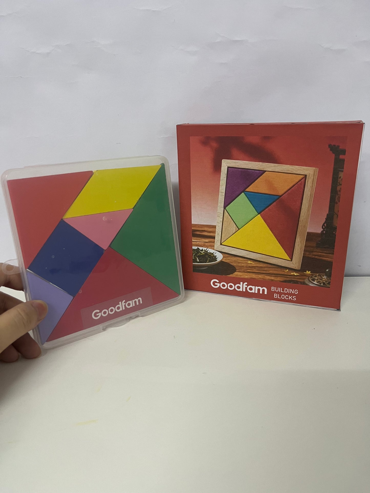 [Goodfam Toy construction blocks]-Wooden Tangram - Educational Puzzle Toy for Kids
