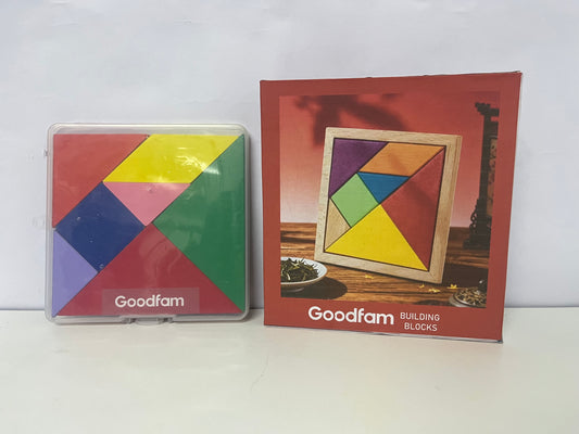 [Goodfam Toy construction blocks]-Wooden Tangram - Educational Puzzle Toy for Kids