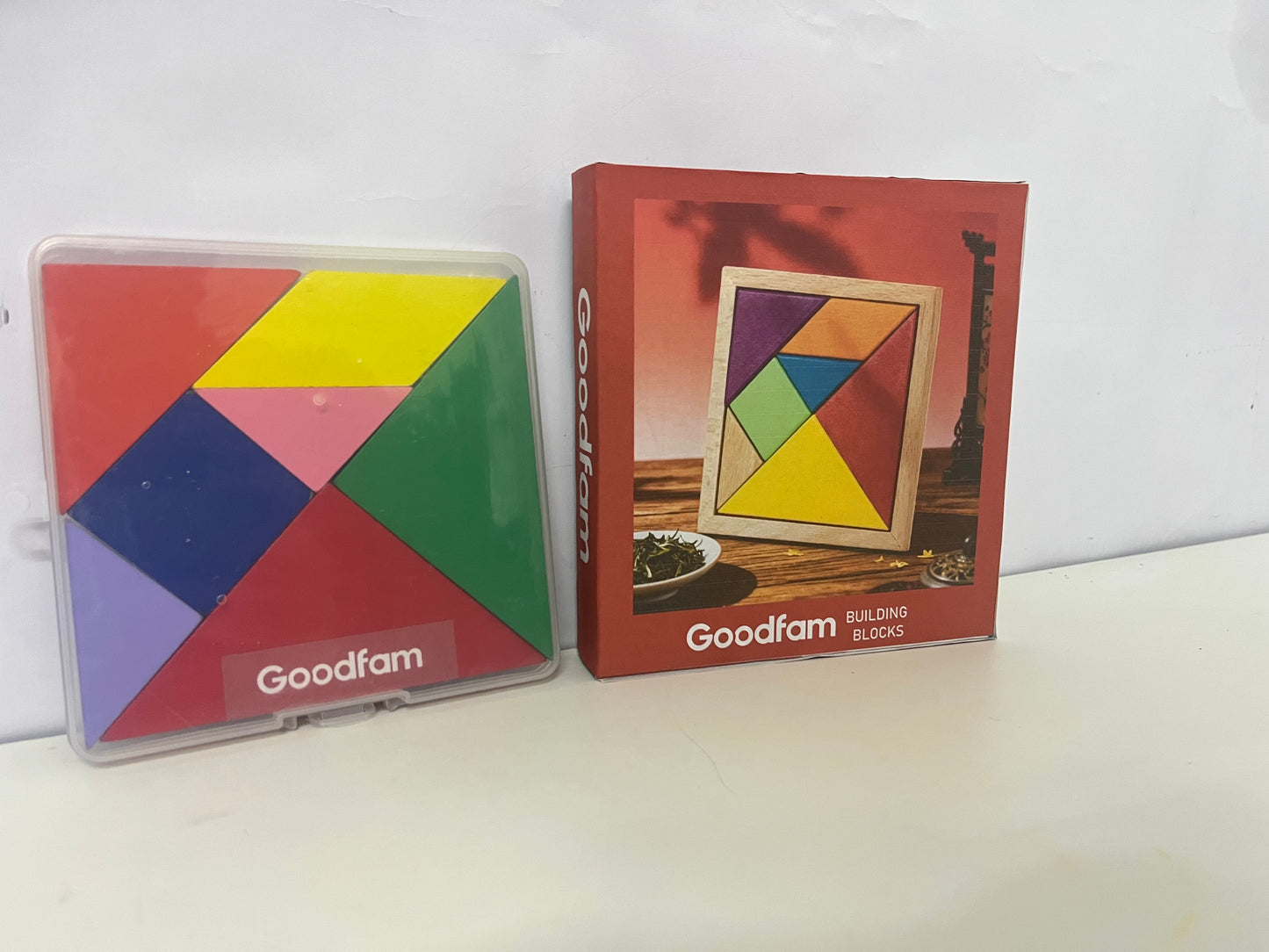 [Goodfam Toy construction blocks]-Wooden Tangram - Educational Puzzle Toy for Kids