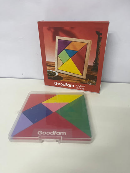 [Goodfam Toy construction blocks]-Wooden Tangram - Educational Puzzle Toy for Kids