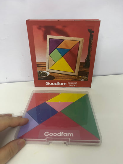 [Goodfam Toy construction blocks]-Wooden Tangram - Educational Puzzle Toy for Kids