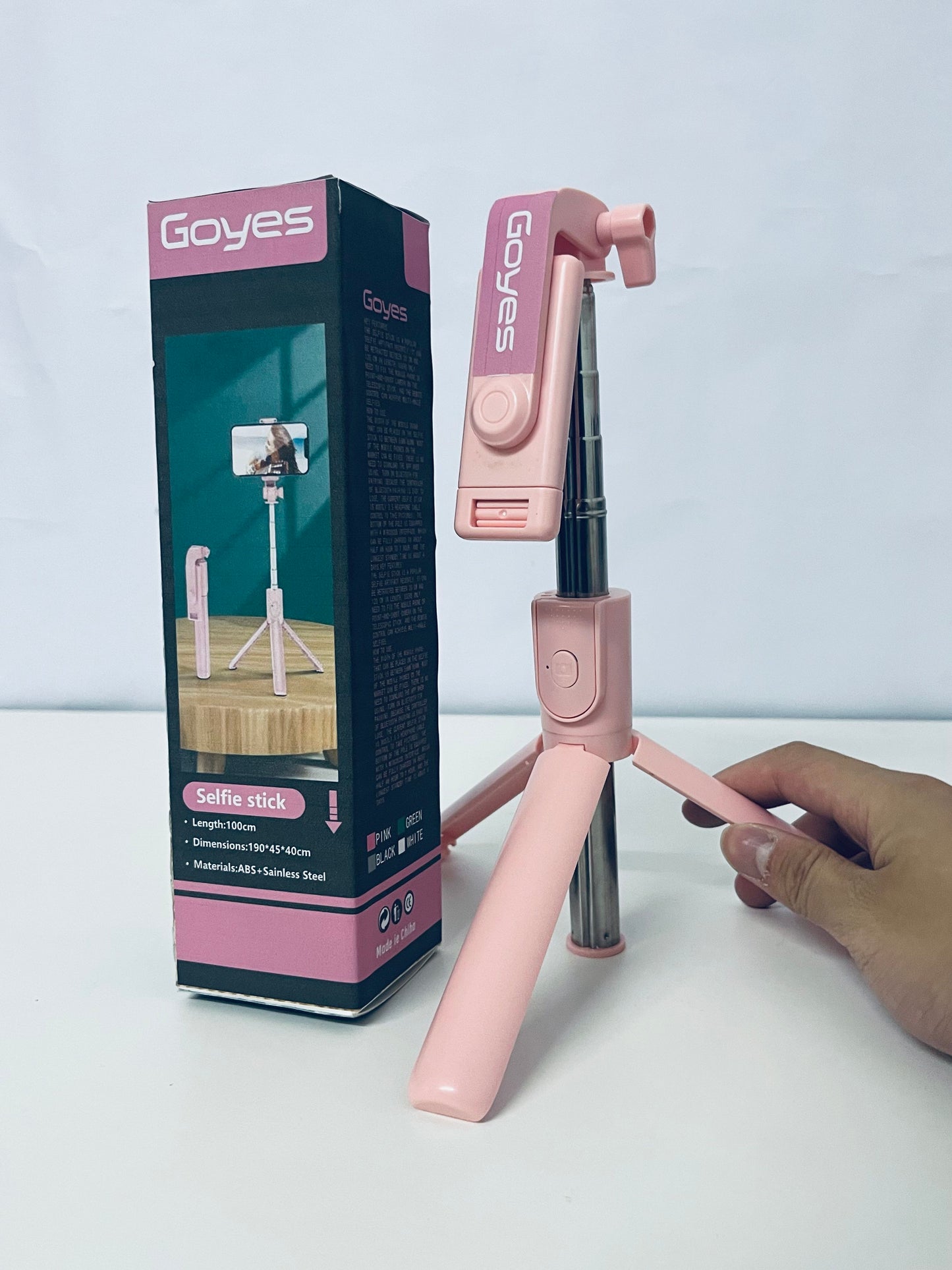 Goyes Multi-Functional Bluetooth Selfie Stick with Tripod 2-in-1 Pink Girly Heart An All-Round Assistant for Live Streaming and Selfie