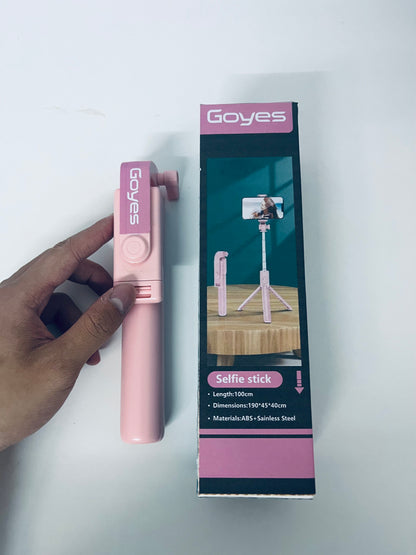 Goyes Multi-Functional Bluetooth Selfie Stick with Tripod 2-in-1 Pink Girly Heart An All-Round Assistant for Live Streaming and Selfie