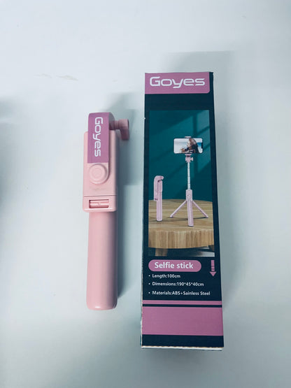 Goyes Multi-Functional Bluetooth Selfie Stick with Tripod 2-in-1 Pink Girly Heart An All-Round Assistant for Live Streaming and Selfie