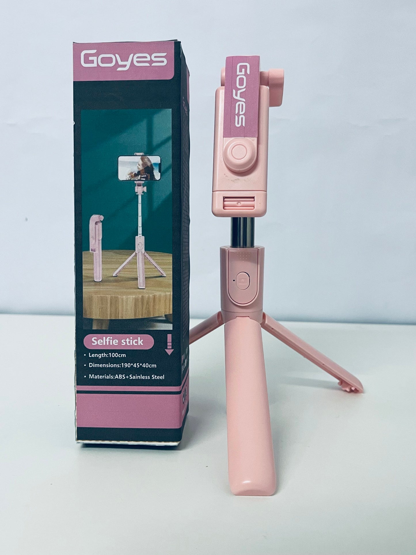 Goyes Multi-Functional Bluetooth Selfie Stick with Tripod 2-in-1 Pink Girly Heart An All-Round Assistant for Live Streaming and Selfie