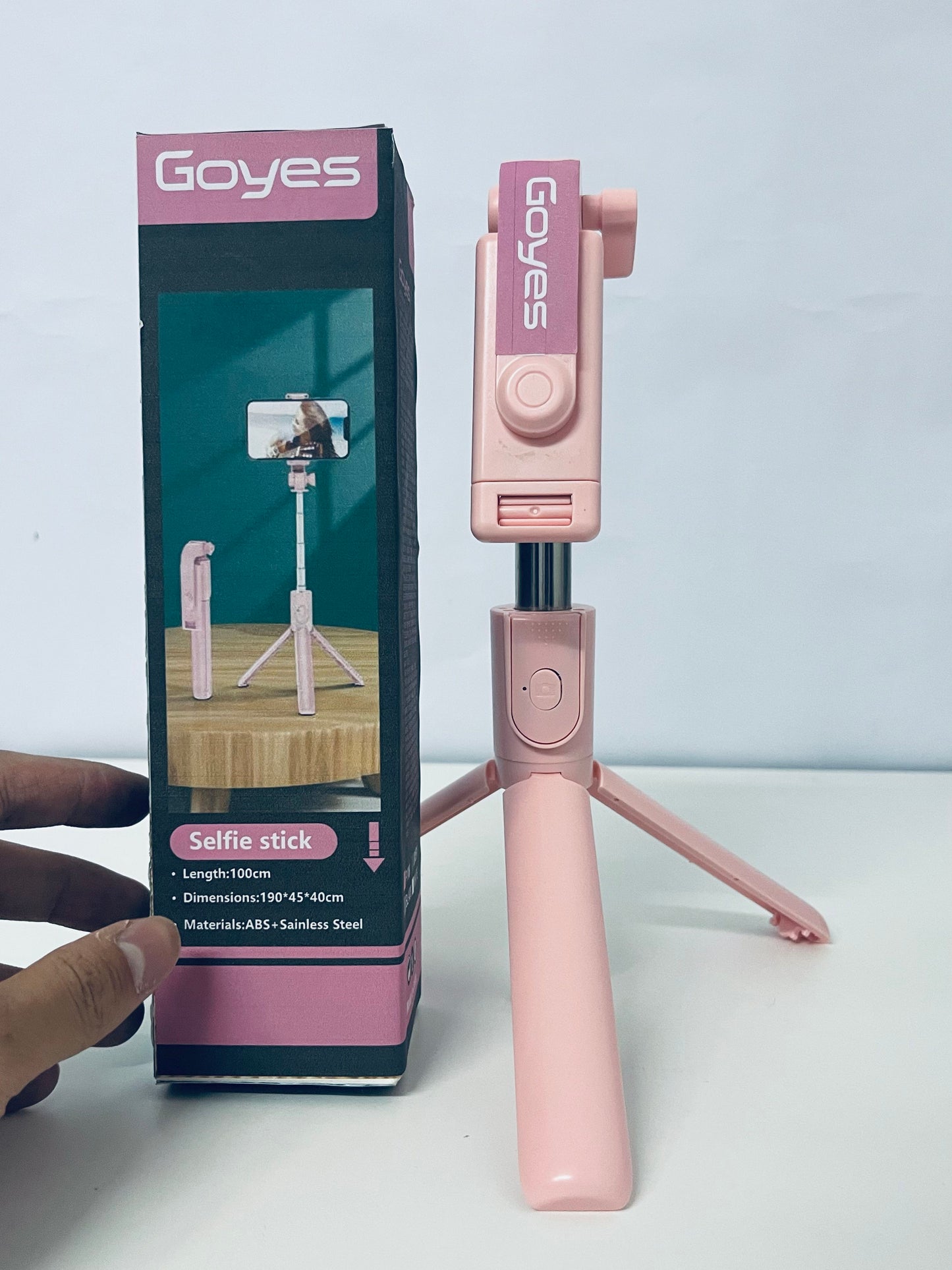 Goyes Multi-Functional Bluetooth Selfie Stick with Tripod 2-in-1 Pink Girly Heart An All-Round Assistant for Live Streaming and Selfie