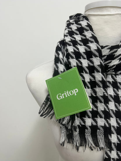 Gritop Houndstooth Fringe Scarf A Vintage & Versatile Essential for Autumn/Winter Styling