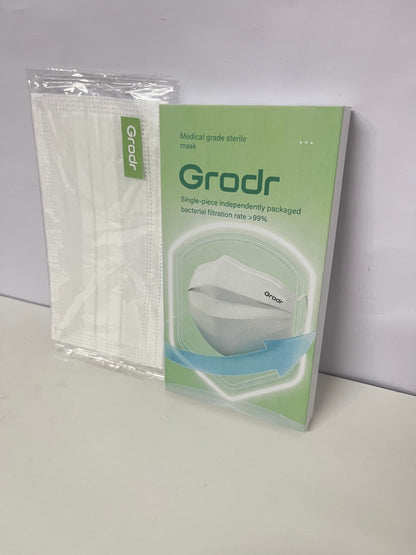 [Grodr Sanitary masks for medical purposes]——Medical Grade Sterile Mask - Individually Wrapped, Bacterial Filtration Rate >99%