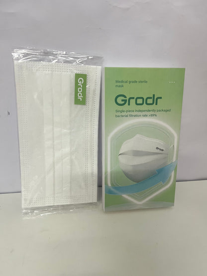 [Grodr Sanitary masks for medical purposes]——Medical Grade Sterile Mask - Individually Wrapped, Bacterial Filtration Rate >99%