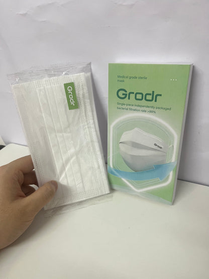 [Grodr Sanitary masks for medical purposes]——Medical Grade Sterile Mask - Individually Wrapped, Bacterial Filtration Rate >99%