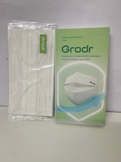 [Grodr Sanitary masks for medical purposes]——Medical Grade Sterile Mask - Individually Wrapped, Bacterial Filtration Rate >99%